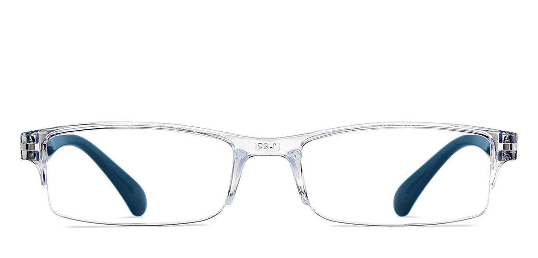 Transparent Rectangle Half Rim Unisex Eyeglasses by LENSKART BLU READERS-215723
