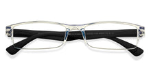 Load image into Gallery viewer, Transparent Rectangle Half Rim Unisex Eyeglasses by LENSKART BLU READERS-215723