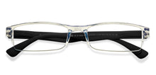 Load image into Gallery viewer, Transparent Rectangle Half Rim Unisex Eyeglasses by LENSKART BLU READERS-215724