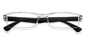 Transparent Rectangle Half Rim Unisex Eyeglasses by LENSKART BLU READERS-215724