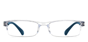 Transparent Rectangle Half Rim Unisex Eyeglasses by LENSKART BLU READERS-215726