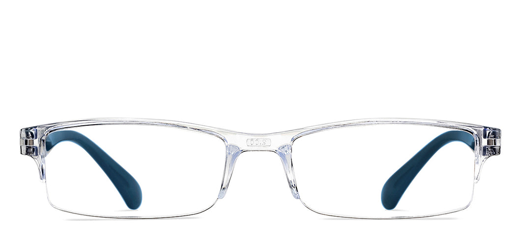 Transparent Rectangle Half Rim Unisex Eyeglasses by LENSKART BLU READERS-215726