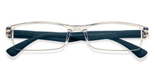 Load image into Gallery viewer, Transparent Rectangle Half Rim Unisex Eyeglasses by LENSKART BLU READERS-215726
