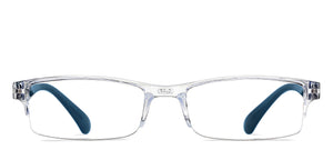 Transparent Rectangle Half Rim Unisex Eyeglasses by LENSKART BLU READERS-215727