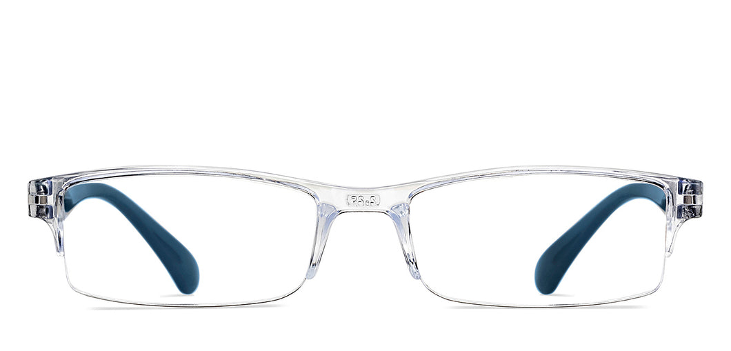 Transparent Rectangle Half Rim Unisex Eyeglasses by LENSKART BLU READERS-215727