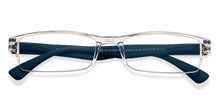 Load image into Gallery viewer, Transparent Rectangle Half Rim Unisex Eyeglasses by LENSKART BLU READERS-215727