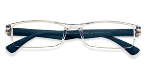 Transparent Rectangle Half Rim Unisex Eyeglasses by LENSKART BLU READERS-215727