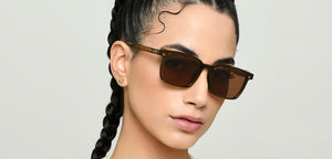 Transparent Brown Rectangle Full Rim Unisex Eyeglasses by Lenskart Air-222487