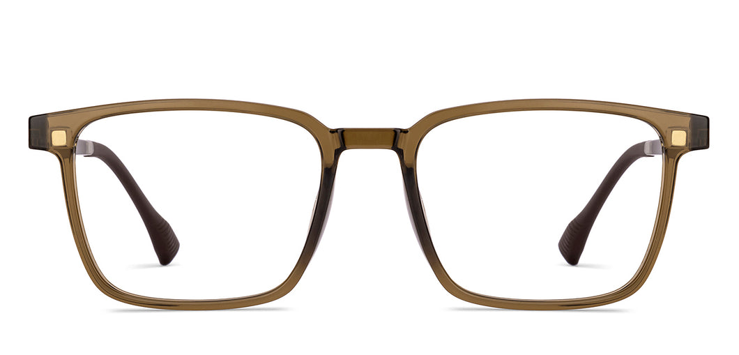 Transparent Brown Rectangle Full Rim Unisex Eyeglasses by Lenskart Air-222487