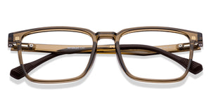 Transparent Brown Rectangle Full Rim Unisex Eyeglasses by Lenskart Air-222487