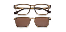 Load image into Gallery viewer, Transparent Brown Rectangle Full Rim Unisex Eyeglasses by Lenskart Air-222487