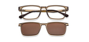 Transparent Brown Rectangle Full Rim Unisex Eyeglasses by Lenskart Air-222487