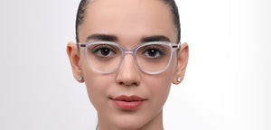 Transparent Sky Blue Cat Eye Full Rim Women Eyeglasses by John Jacobs-225404
