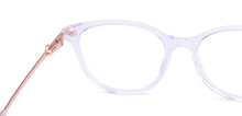 Load image into Gallery viewer, Transparent Sky Blue Cat Eye Full Rim Women Eyeglasses by John Jacobs-225404