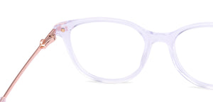 Transparent Sky Blue Cat Eye Full Rim Women Eyeglasses by John Jacobs-225404