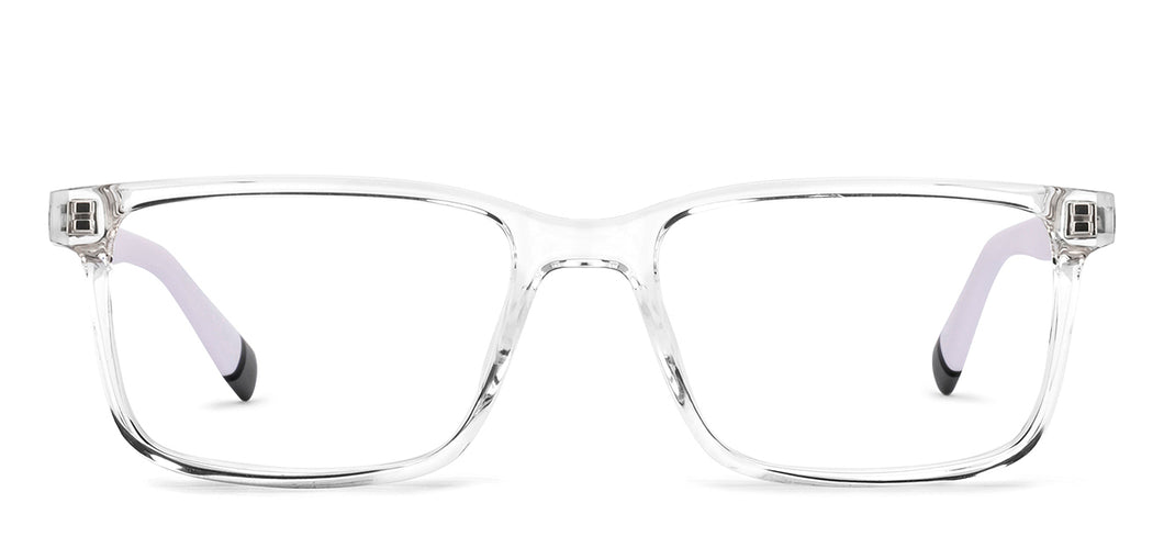 Transparent Rectangle Full Rim Unisex Eyeglasses by John Jacobs-216743
