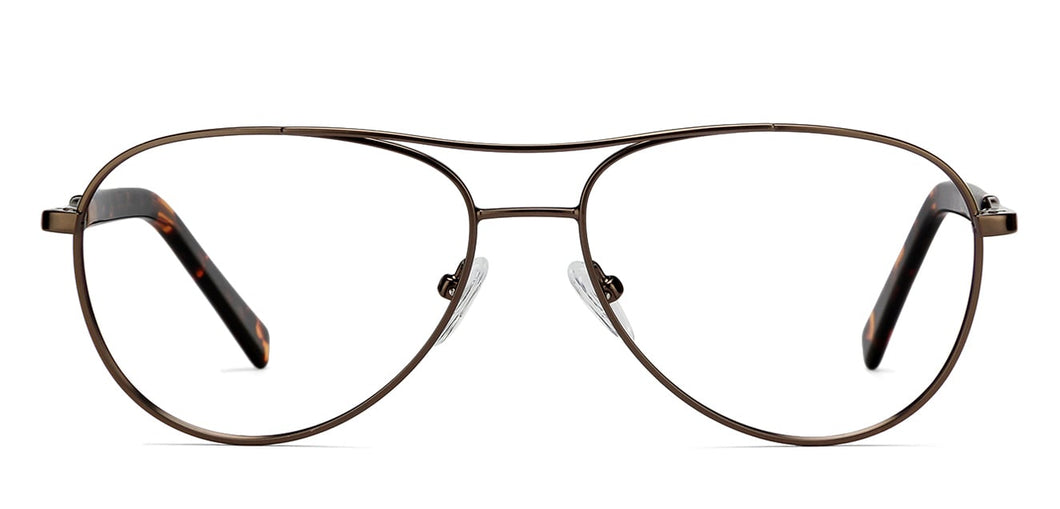 Brown Aviator Full Rim Unisex Eyeglasses by Vincent Chase Online-129913