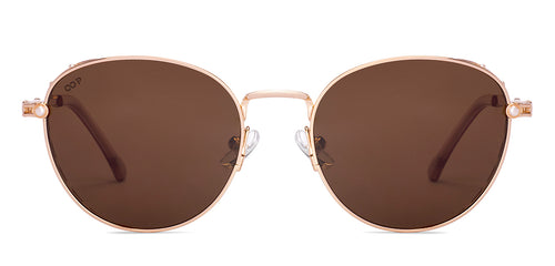 Gold Round Full Rim Women Sunglasses by Lenskart STUDIO-226239