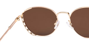 Gold Round Full Rim Women Sunglasses by Lenskart STUDIO-226239
