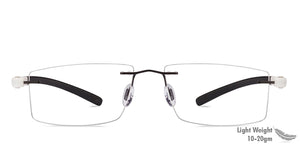 White Rectangle Rimless Unisex Eyeglasses by Lenskart Air Online-114315