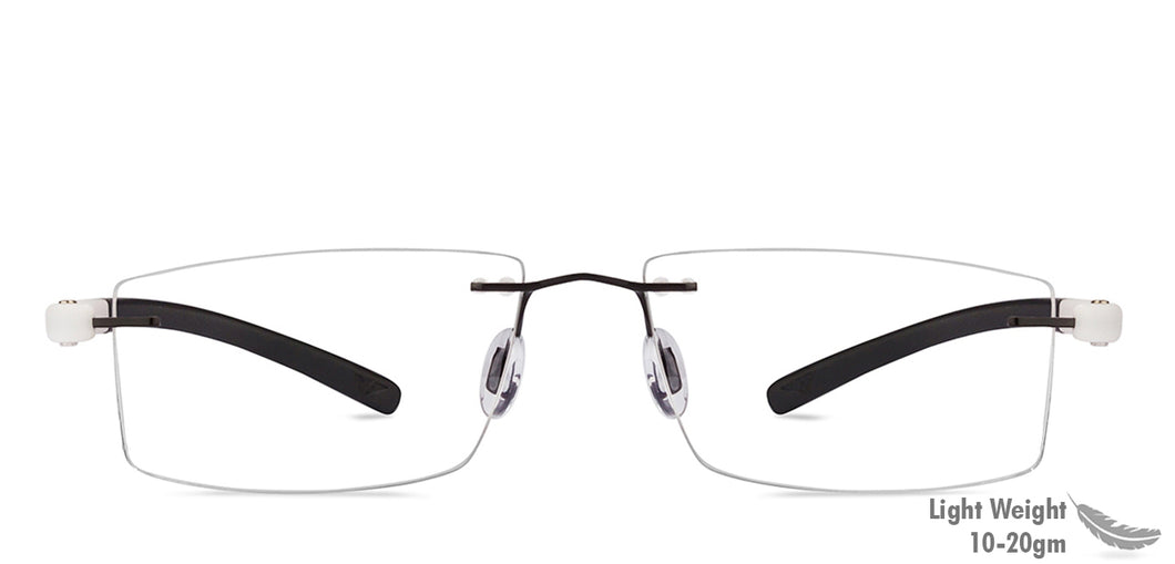 White Rectangle Rimless Unisex Eyeglasses by Lenskart Air Online-114315