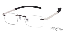 Load image into Gallery viewer, White Rectangle Rimless Unisex Eyeglasses by Lenskart Air Online-114315