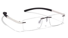 Load image into Gallery viewer, White Rectangle Rimless Unisex Eyeglasses by Lenskart Air Online-114315
