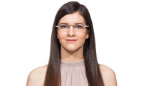 Load image into Gallery viewer, White Rectangle Rimless Unisex Eyeglasses by Lenskart Air Online-114315