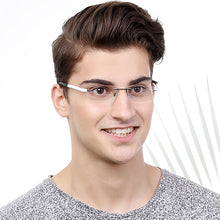 Load image into Gallery viewer, White Rectangle Rimless Unisex Eyeglasses by Lenskart Air Online-114315