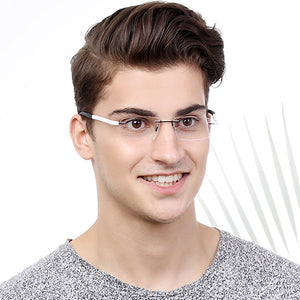 White Rectangle Rimless Unisex Eyeglasses by Lenskart Air Online-114315