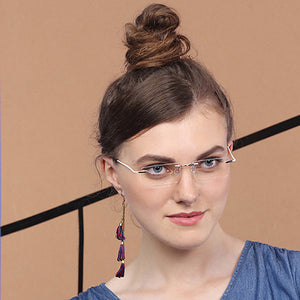 White Rectangle Rimless Unisex Eyeglasses by Vincent Chase Online-117011