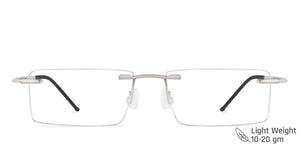 White Rectangle Rimless Unisex Eyeglasses by Vincent Chase Online-117011