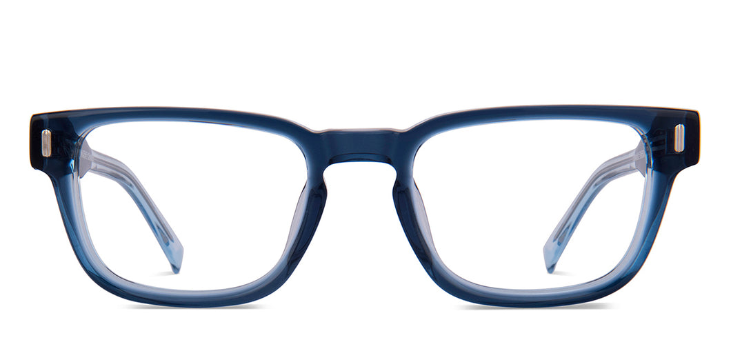 Blue Rectangle Full Rim Unisex Eyeglasses by Vincent Chase-218252