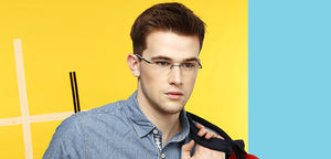 Black Rectangle Rimless Unisex Eyeglasses by Lenskart Air Online-96827