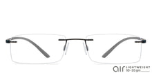 Load image into Gallery viewer, Black Rectangle Rimless Unisex Eyeglasses by Lenskart Air Online-96827