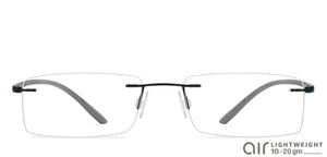 Black Rectangle Rimless Unisex Eyeglasses by Lenskart Air Online-96827