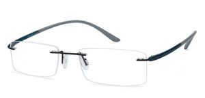 Black Rectangle Rimless Unisex Eyeglasses by Lenskart Air Online-96827