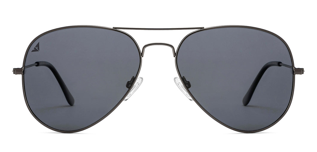 Gunmetal Aviator Full Rim Unisex Sunglasses by Vincent Chase Polarized-211271