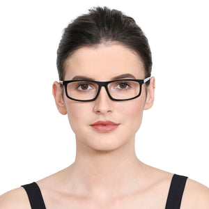 Black Rectangle Full Rim Unisex Eyeglasses by Vincent Chase Online-120074