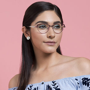 Gold Cat Eye Full Rim Women Eyeglasses by Vincent Chase Online-116193