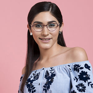 Gold Cat Eye Full Rim Women Eyeglasses by Vincent Chase Online-116193