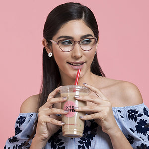 Gold Cat Eye Full Rim Women Eyeglasses by Vincent Chase Online-116193