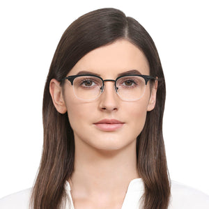 Black Square Half Rim Unisex Eyeglasses by Vincent Chase Online-118024