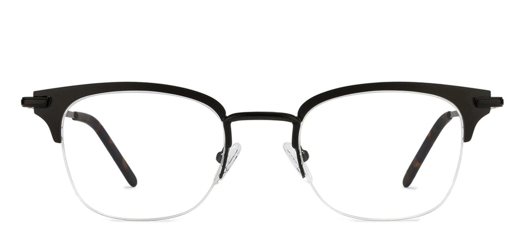 Black Square Half Rim Unisex Eyeglasses by Vincent Chase Online-118024