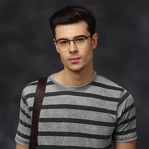 Black Square Half Rim Unisex Eyeglasses by Vincent Chase Online-118040