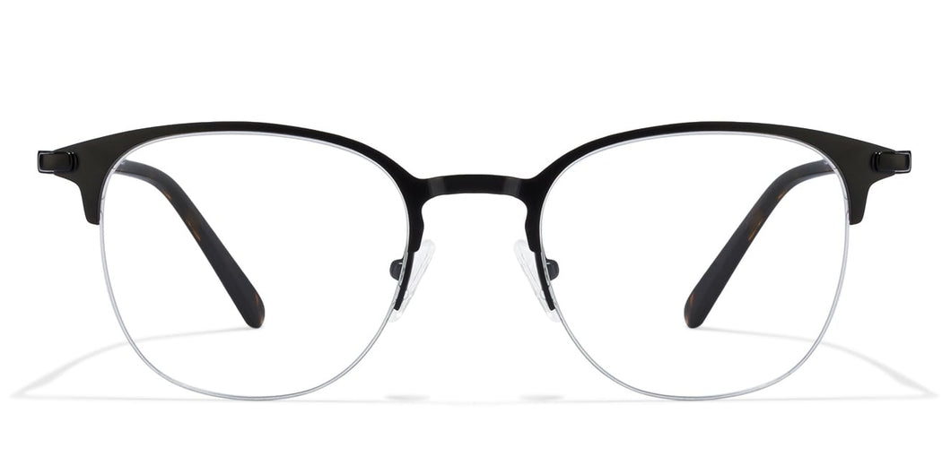 Black Square Half Rim Unisex Eyeglasses by Vincent Chase Online-118040