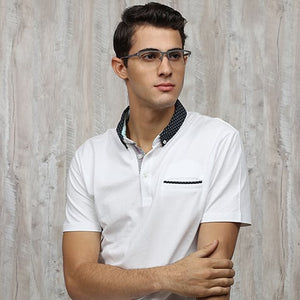 Gunmetal Rectangle Half Rim Unisex Eyeglasses by Vincent Chase Online-119633