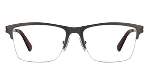 Gunmetal Rectangle Half Rim Unisex Eyeglasses by Vincent Chase Online-119633
