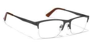 Gunmetal Rectangle Half Rim Unisex Eyeglasses by Vincent Chase Online-119633
