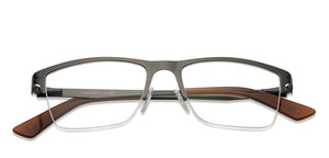 Gunmetal Rectangle Half Rim Unisex Eyeglasses by Vincent Chase Online-119633